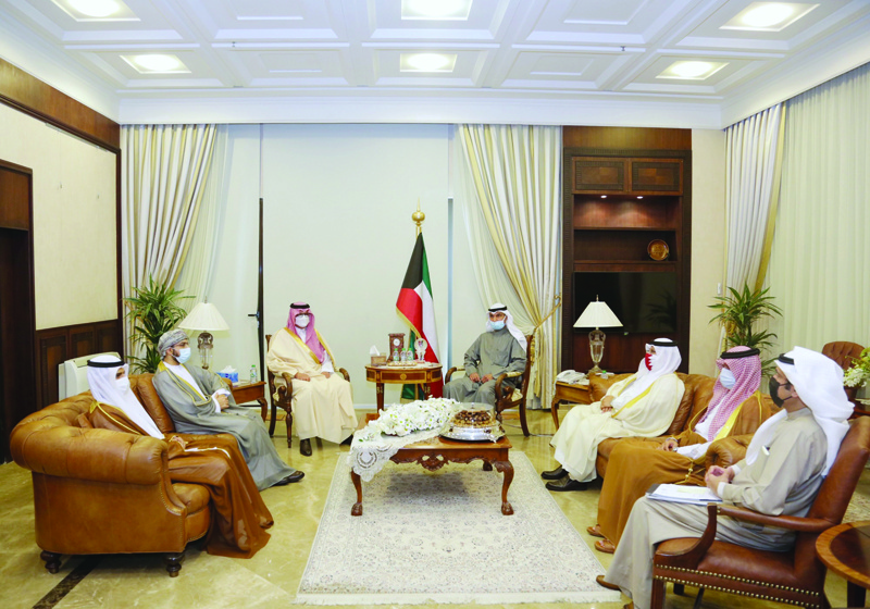 KUWAIT: Kuwait's Deputy Foreign Minister Ambassador Majdi Al-Dhafiri meets with the ambassadors of GCC countries to Kuwait. - KUNA photosn