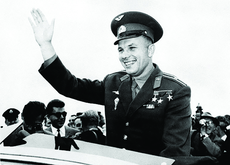 In this file photo taken on July 11, 1961 first cosmonaut in history Yuri Gagarin salutes the crowd upon his arrival in London during an official visit in England. -AFP photosn