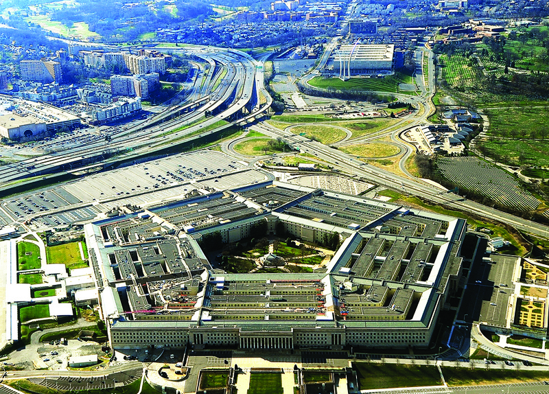 WASHINGTON: This file photo shows the Pentagon in Washington, DC. US President Joe Biden kept an effective lid on US military spending in his first budget draft, proposing to spend $715 billion, a marginal hike after sharp increases under predecessor Donald Trump. - AFPn