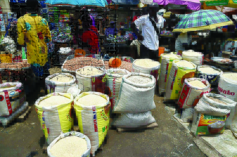 MOWE, Nigeria: Vendors display food for sale at a market in Ogun State on April 19, 2021. - AFP n