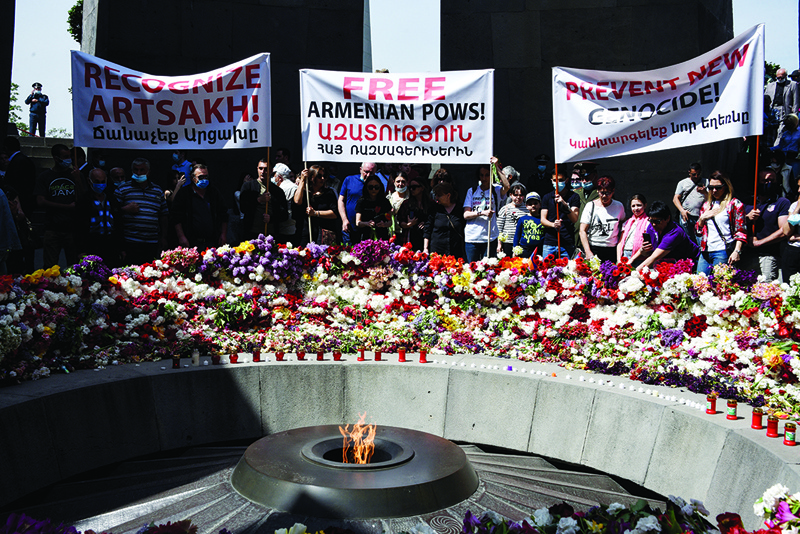 Armenians mark the 106th anniversary of the massacres of hundreds of thousands of Armenians during World War I as the Ottoman Empire collapsed.-AFPn