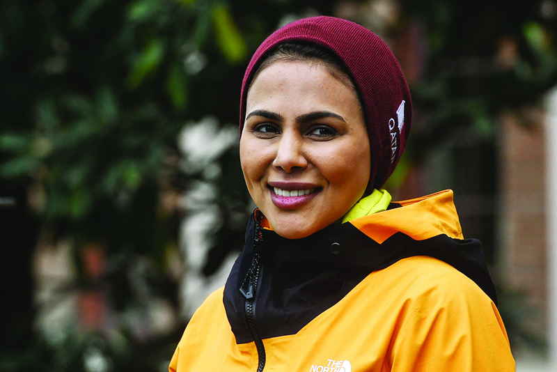 KATHMANDU: Qatari climber Sheikha Asma Al-Thani is pictured during an interview on April 1, 2021. - AFP n