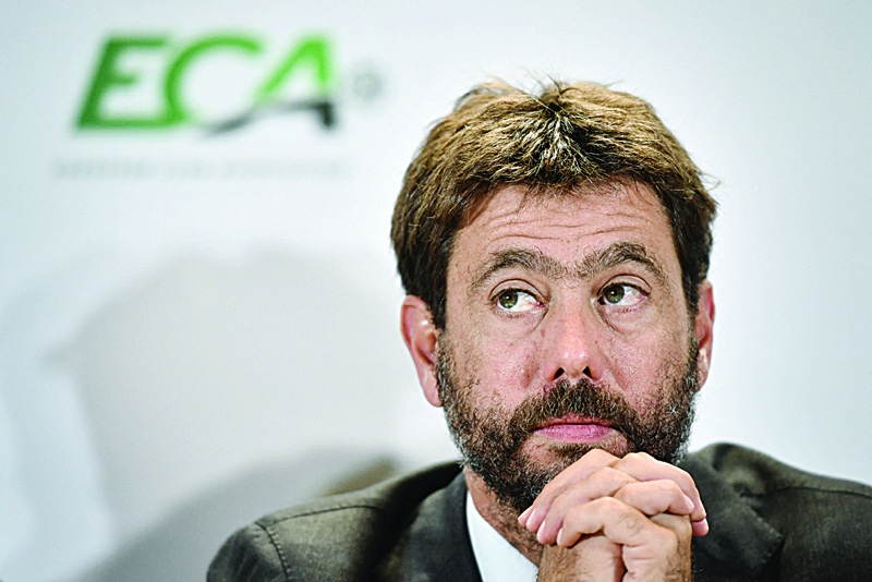 GENEVA: In this file photo taken on September 10, 2019 Chairman of the European Club Association (ECA) Andrea Agnelli gives a press conference in Geneva, at the end of the general assembly of the organization representing the interests of professional association football clubs in UEFA. - AFP nn