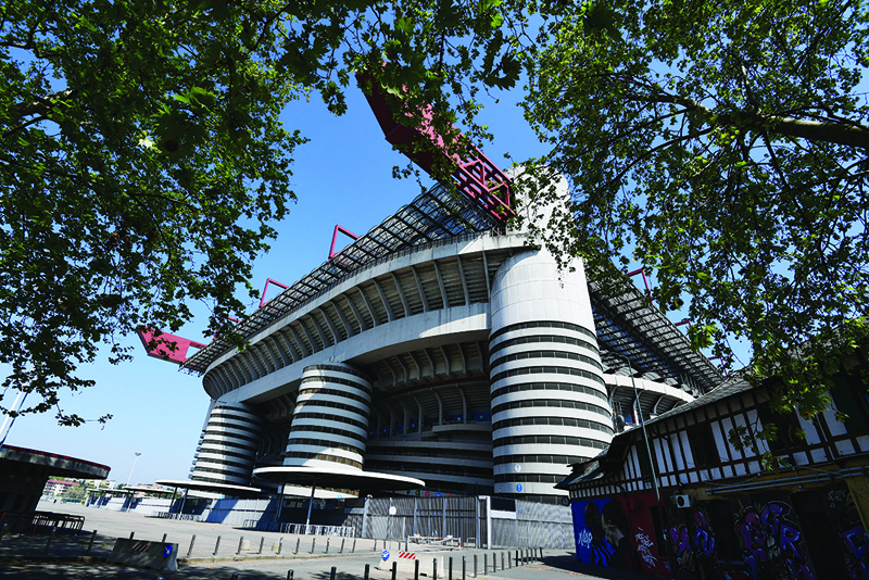 MILAN: An illustration picture taken in Milan on Tuesday shows the Giuseppe Meazza stadium (San Siro), home of Italian Giants AC Milan and Inter Milan. - AFPnn