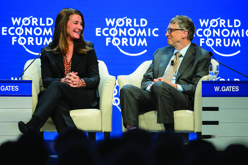 In this file photo, Melinda and Bill Gates attend a session at the Congress Center during the World Economic Forum (WEF) annual meeting in Davos. - AFPn