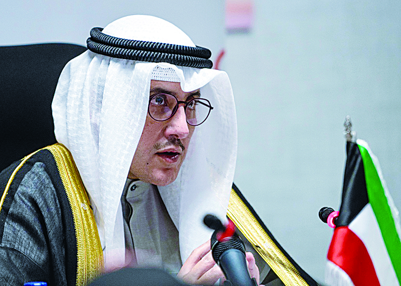 KUWAIT: Foreign Minister Sheikh Dr Ahmad Nasser Al-Mohammad Al-Sabah addresses the session. - KUNAnn