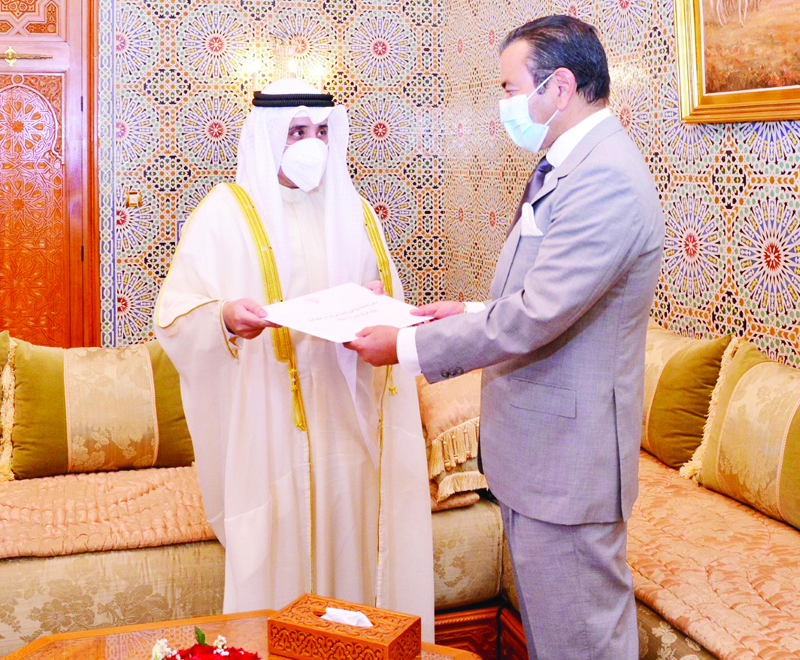 RABAT: Kuwait's Foreign Minister and State Minister for Cabinet Affairs Sheikh Dr Ahmad Nasser Al-Mohammad Al-Sabah delivers to Prince Moulay Rashid bin Hassan II a letter from His Highness the Amir Sheikh Nawaf Al-Ahmad Al-Jaber Al-Sabah to King of Morocco Mohammad VI. - KUNA photosn