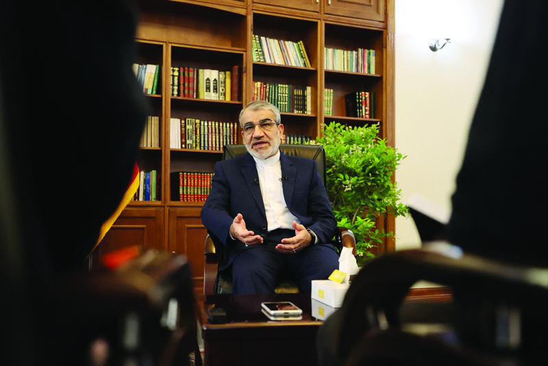 TEHRAN: Iran's Guardian Council spokesman Abbas Ali Kadkhodaee speaks during an interview with AFP at his office in the capital Tehran Wednesday.-AFPn