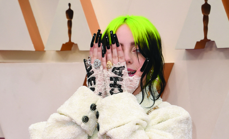 In this file photo US singer-songwriter Billie Eilish arrives for the 92nd Oscars at the Dolby Theatre in Hollywood, California.-AFP n