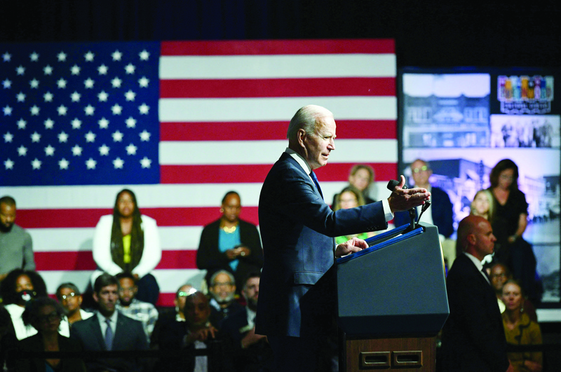 US President Joe Biden delivers remarks to commemorate the 100th anniversary of the Tulsa Race Massacre at the Greenwood Cultural Center in Tulsa, Oklahoma on June 1, 2021. US President Joe Biden traveled Tuesday to Oklahoma to honor the victims of a 1921 racial massacre in the city of Tulsa, where African American residents are hoping he will hear their call for financial reparations 100 years on. - AFPn