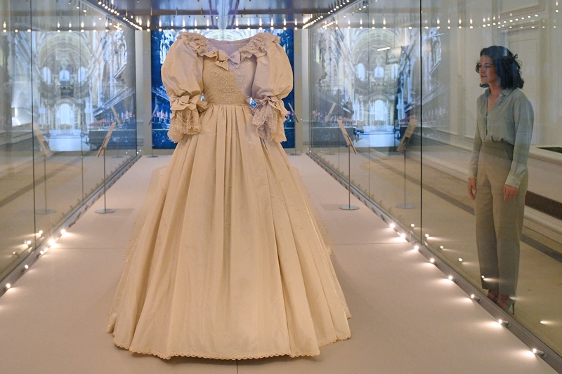 The wedding dress of Diana, Princess of Wales is seen on display at an exhibition entitled 'Royal Style in the Making' at Kensington Palace in London. — AFP n