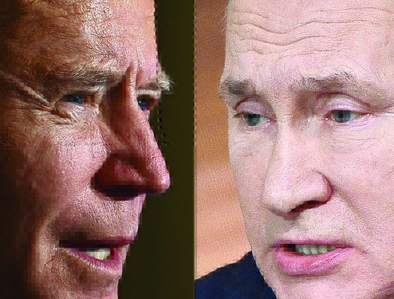 This combination of file pictures shows US -President Joe Biden (left) and Russian President Vladimir Putin. - AFPn