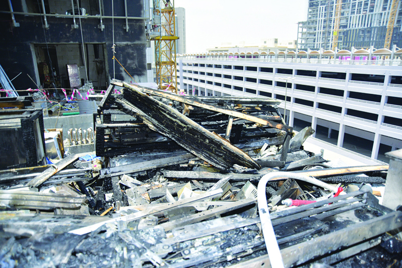 KUWAIT: Damage left by the fire in the high rise building in Kuwait City.n