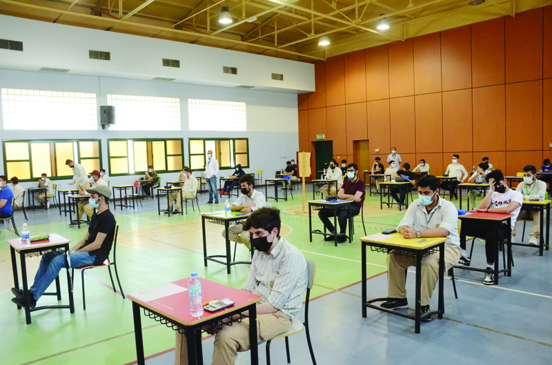 KUWAIT: Grade 12 students sit for their final exams yesterday. - Photos by Yasser Al-Zayyat and Fouad Al-Shaikh 