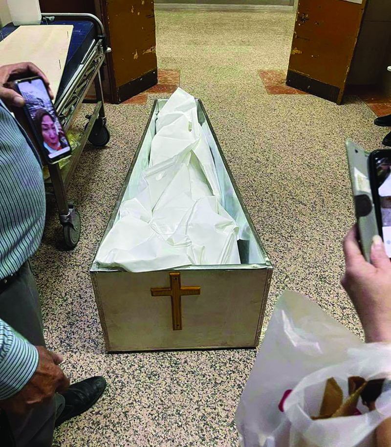 KUWAIT: Gemma Lynn's body is kept in a coffin prior to the funeral.