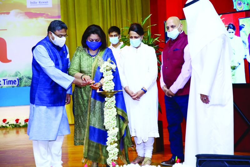 KUWAIT: Ambassador of India to Kuwait Sibi George (left) participates in the event.n