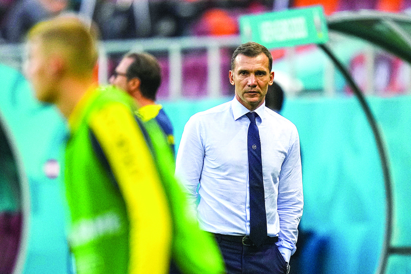 BUCHAREST: Ukraine's coach Andriy Shevchenko reacts during the Euro 2020 Group C match between Ukraine and Austria at the National Arena in Bucharest on June 21, 2021.  - AFPnn