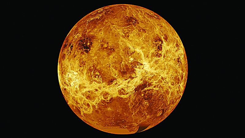 This file photo released by NASA shows the planet Venus in a composite of data from NASA's Magellan spacecraft and Pioneer Venus Orbiter NASA announced two new missions to Venus Wednesday that will launch at the end of the decade. - AFPn