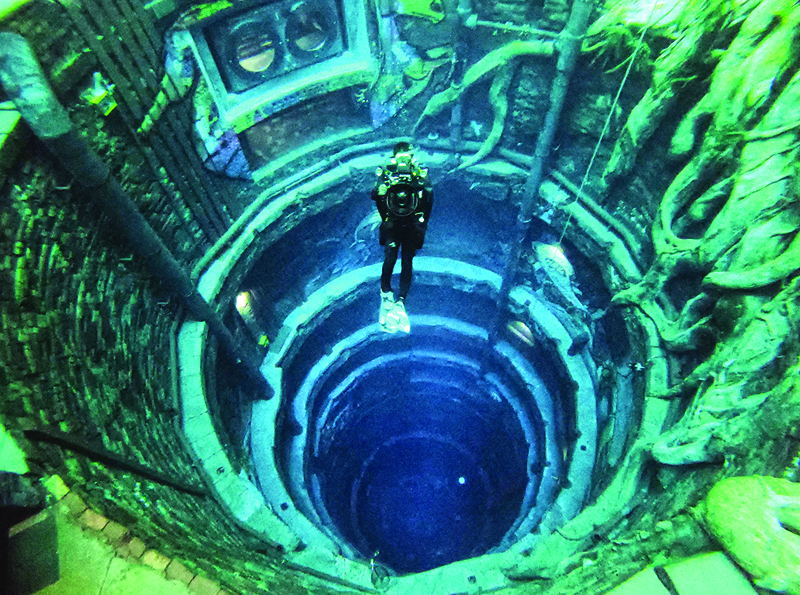 A diver experiences Deep Dive Dubai, the deepest swimming pool in the world reaching 60m, in the United Arab Emirates. — AFP photosn