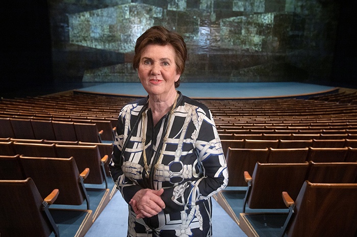 President of the Salzburg Festival Helga Rabl-Stadler poses in the Large Festival Hall (Grosses Festpielhaus) of the Salzburg Festival in Salzburg, Austria, on June 23, 2021. - Many of opera's most celebrated voices have soared and resonated in its highly acclaimed acoustics, yet the creation of the historic auditorium at the Salzburg Festival was a tall order 60 years ago. (Photo by ALEX HALADA / AFP)