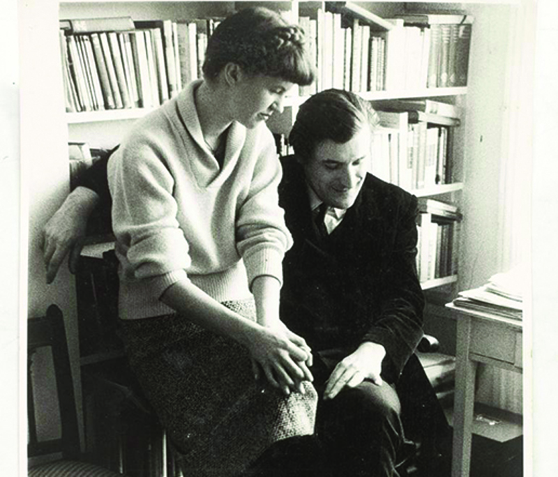 Portrait of American poet Sylvia Plath and Ted Hughes, taken by David Bailey.