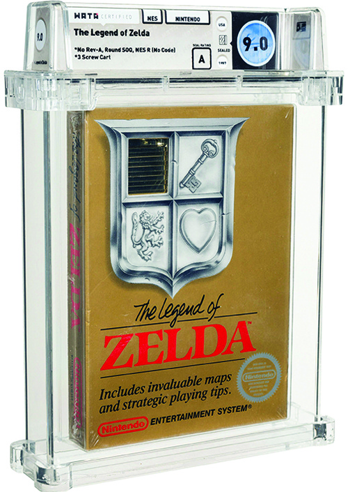 This undated handout photo released by Heritage Auctions shows a sealed copy of the Nintendo NES game 'The Legend of Zelda'. — AFP n