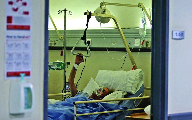 BEIRUT: A patient receives treatment at the Rafic Hariri University Hospital on Friday. - AFP n