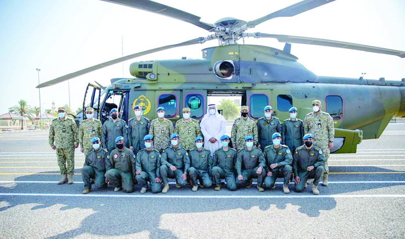 KUWAIT: National Guard Deputy Chief Lt Gen Sheikh Ahmad Nawaf Al-Sabah attends the inauguration ceremony of the Caracal multirole helicopters. - KUNA  n