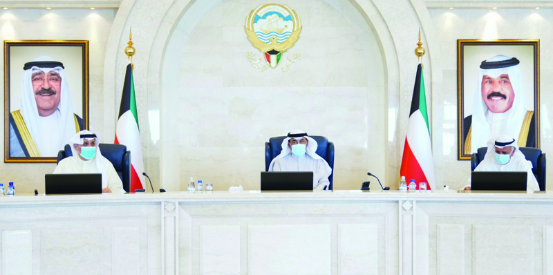 KUWAIT: His Highness the Prime Minister Sheikh Sabah Al-Khaled Al-Hamad Al-Sabah chairs the Cabinet's meeting. - KUNAn