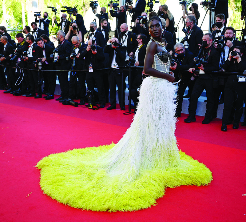 British actress Jodie Turner-Smith poses as she arrives for the screening of the film “After Yang” as part of the Un Certain Regard selection at the 74th edition of the Cannes Film Festival, southern France. — AFP n