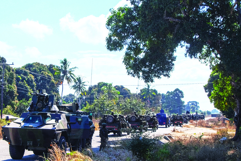 MOCÍMBOA DA PRAIA, Mozambique: A convoy of armored vehicles is seen patrolling in Mocimboa da Praia, northern Mozambique, Friday. – AFPn