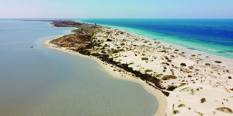 This picture shows an aerial view of Libya's Farwa Island, about 170 kilometers west of the capital and close to the border with Tunisia.—AFP photosn