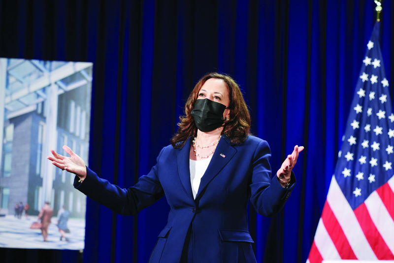 HANOI: US Vice President Kamala Harris delivers remarks during the official launch of the CDC Southeast Asia Regional Office in Hanoi yesterday.  - AFPn