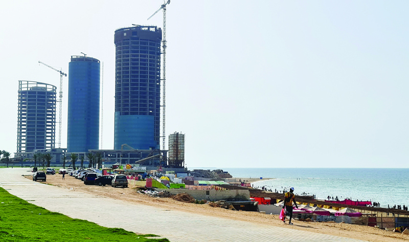 TRIPOLI: Unfinished buildings, after their construction was halted in 2011, in the coastal Mitiga area of the Libyan capital Tripoli. - AFPn