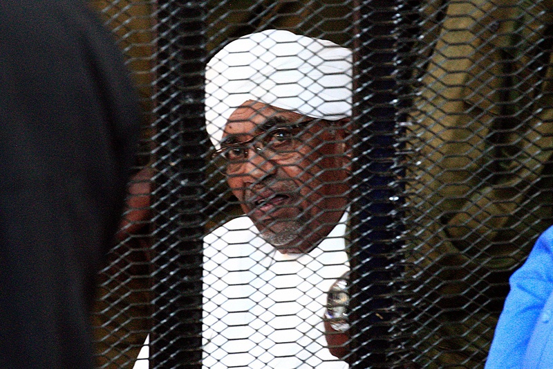 KHARTOUM: In this file photo taken on Aug 19, 2019, Sudan's deposed military ruler Omar Al-Bashir looks on from a defendant's cage during the opening of his corruption trial. – AFP n