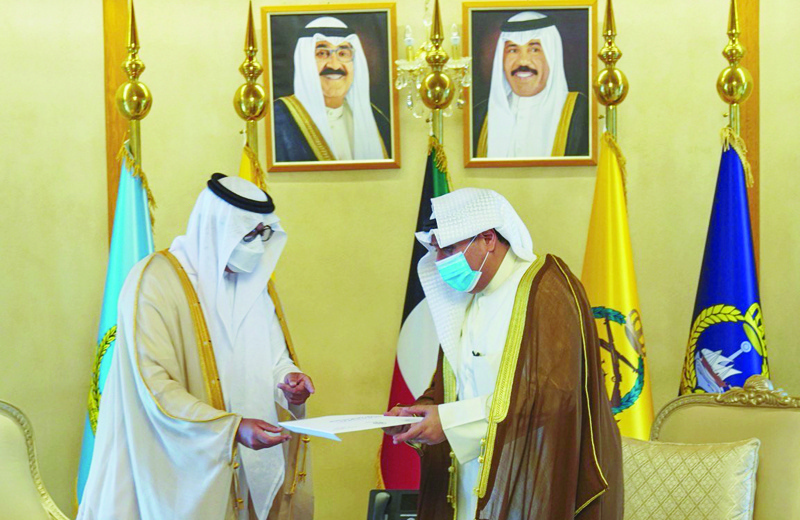 KUWAIT: Hamad Jaber Al-Ali receives in his office yesterday the Saudi Ambassador to Kuwait Prince Sultan bin Saad bin Khaled Al-Saud.-KUNA photo nn