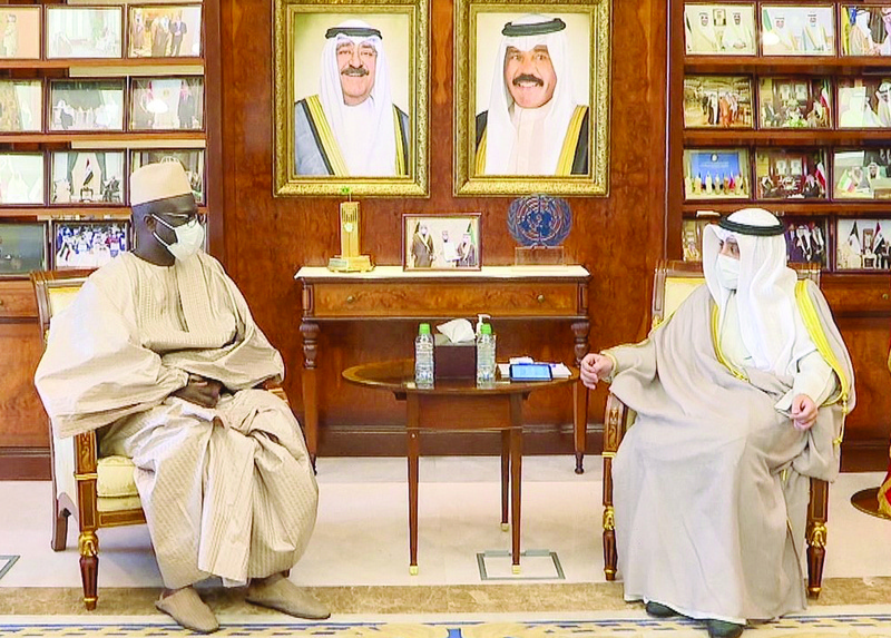 KUWAIT: Foreign Minister Sheikh Dr Ahmad Nasser Al-Mohammad Al-Sabah meets Ambassador of Senegal to Kuwait.n