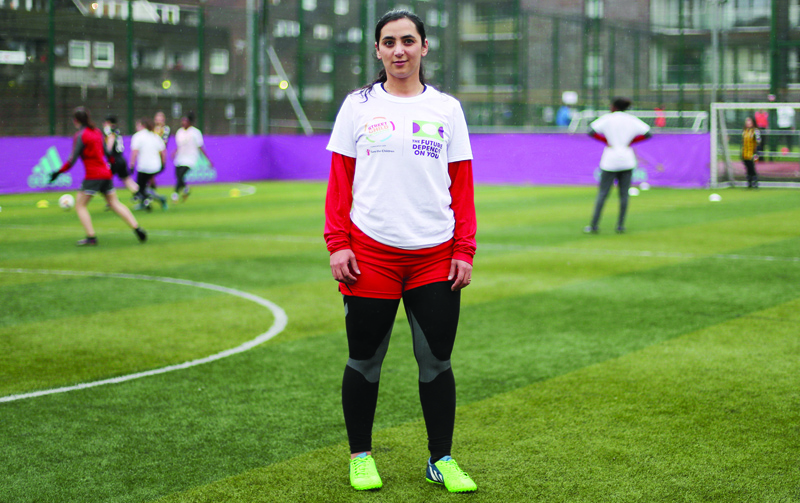 LONDON: In this file photo taken on April 09, 2018, former Afghanistan women's football captain Khalida Popal attends a training session in south London. - AFP photosn