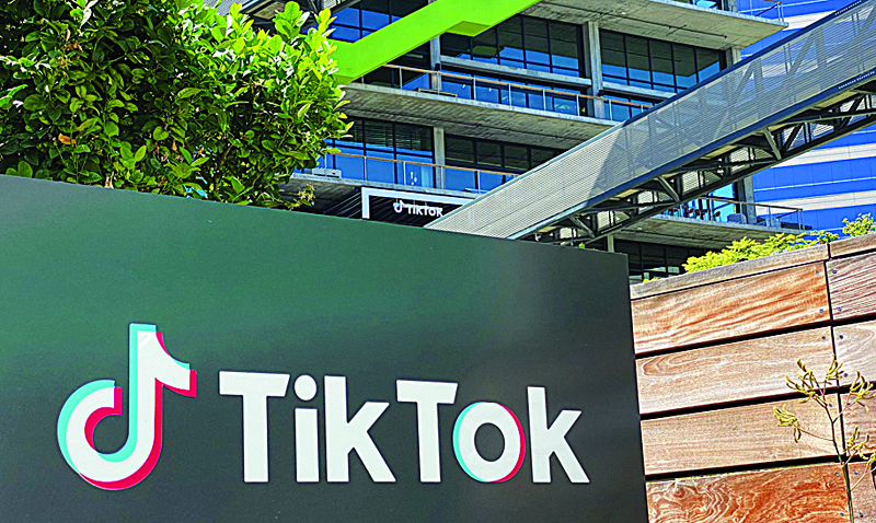 CULVER CITY, California: File photo shoes the logo of Chinese video app TikTok is seen on the side of the company's office space at the C3 campus in Culver City, in the westside of Los Angeles. – AFPnn