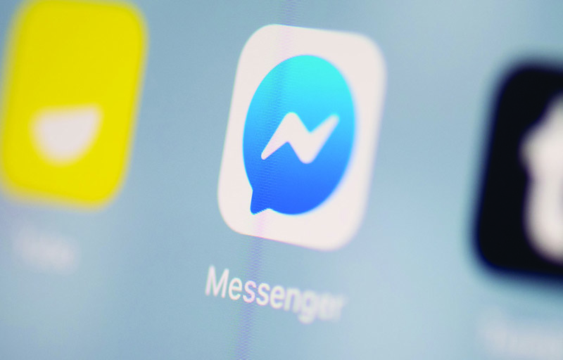 PARIS: In this file illustration photo taken in Paris, shows the logo of the instant messaging application of Facebook called Messenger. - AFPn
