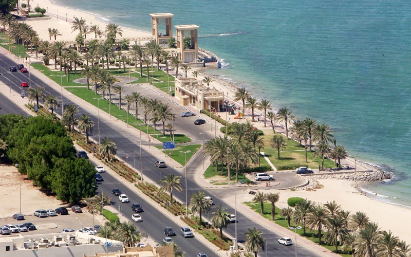 KUWAIT: An aerial view of the Arabian Gulf coast from Sharq. - Photo by Yasser Al-Zayyatn
