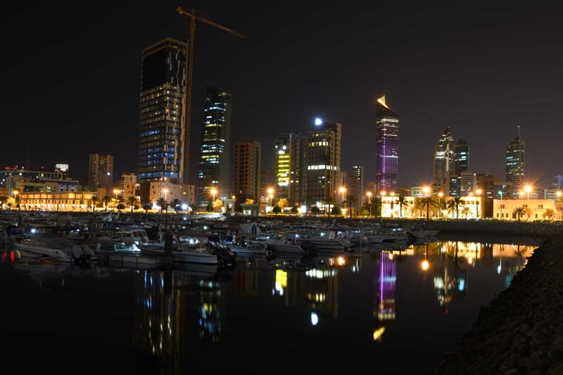 KUWAIT: A picture taken on Monday showing a night view of Kuwait City taken from the ‘corniche’; a 10-kilometer-long waterfront that extend along Kuwait’s coastal line. – Photo by Ghazi Qafaf/KUNA (To have your picture featured in the Kuwait Times’ ‘Photo of the Day’ section, please send your high resolution, unedited photos to local@kuwaittimes.com, along with the full name and Instagram account, in addition to a description showing the picture’s location and date taken)n