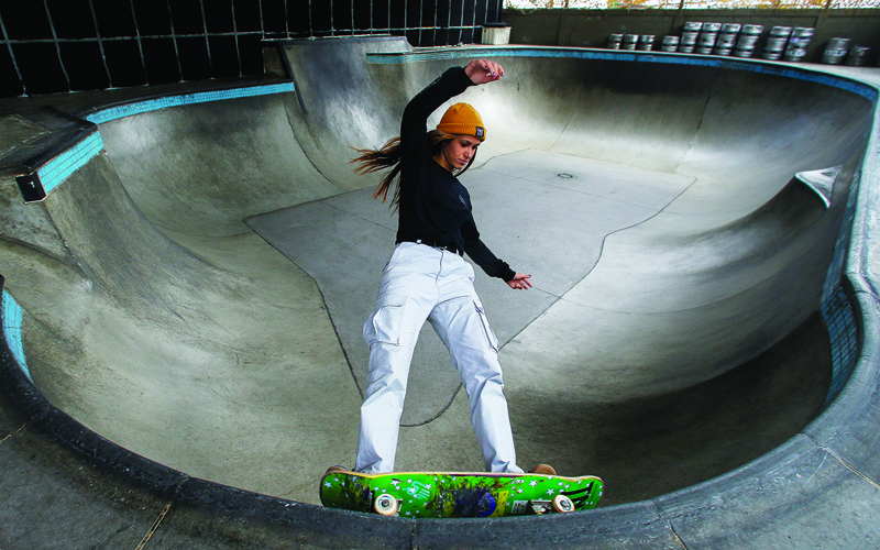 Brazilian skateboarder Dora Varella rides at a skate park in Sao Paulo, Brazil.—AFP photosn