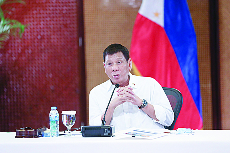 MANILA: Philippine President Rodrigo Duterte speaks to members of Inter-Agency Task Force.-- AFPnn