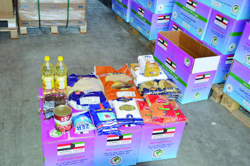 IRBIL: This handout photo shows food items provided as part of Kuwait's assistance to people in need in Iraq. - KUNAnnnn