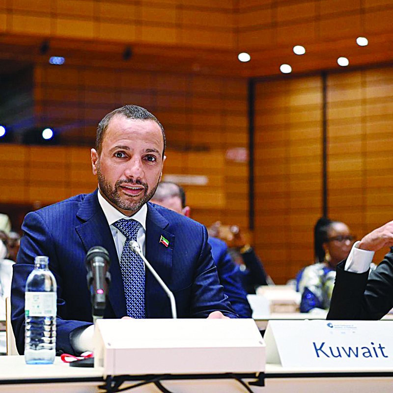 VIENNA: Speaker of Kuwait's National Assembly Marzouq Al-Ghanem attends the fifth World Conference of Speakers of Parliament in Vienna on Tuesday. - KUNAn