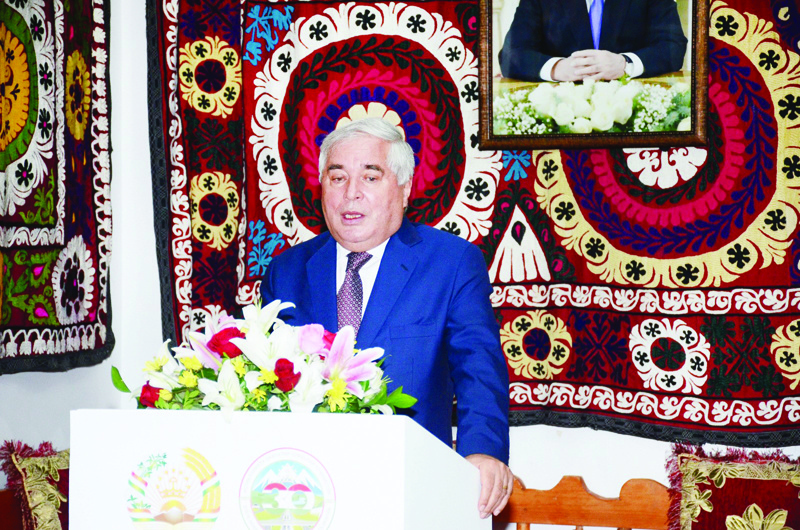 KUWAIT: Ambassador of Tajikistan to Kuwait Dr Zabidullah Zabidov speaks during a press conference on the occasion of his country's National Day.n