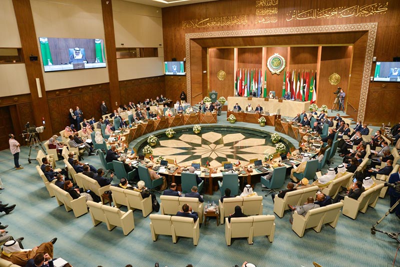 CAIRO: Kuwait’s Foreign Minister and Minister of State for Cabinet Affairs Sheikh Dr Ahmad Nasser Al-Mohammad Al-Sabah speaks during the 156th regular session of the Arab League Foreign Ministers that was chaired by Kuwait on Thursday. — KUNA