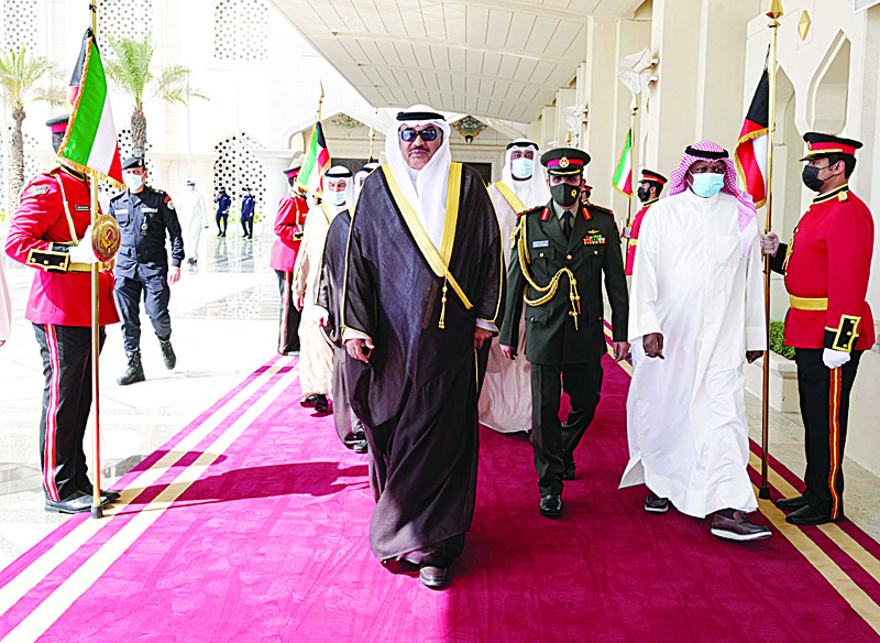 KUWAIT: His Highness the Prime Minister Sheikh Sabah Al-Khaled Al-Hamad Al-Sabah prepares to leave yesterday for New York where he is set to head Kuwait's delegation at the 76th Session of the United Nations General Assembly. - KUNAn