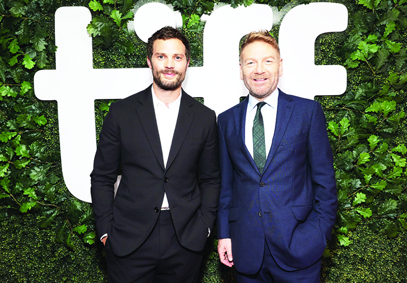 (From left) Jamie Dornan and Kenneth Branagh attend the “Belfast” Premiere during the 2021 Toronto International Film Festival at Roy Thomson Hall in Toronto, Ontario.—AFP n